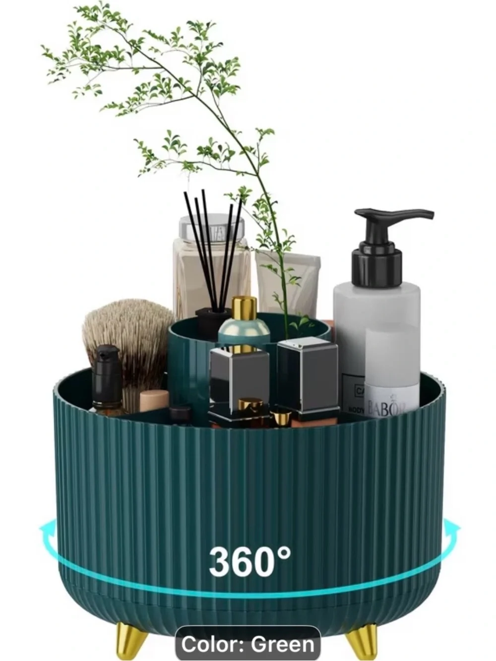 360 rotating MAKE UP ORGANIZER BRUSH TOOTHBRUSH SPACE SAVING ..NEAT